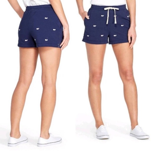 Vineyard Vines for Target sweat shorts - navy blue, pink embroidered whales - XL - Picture 1 of 5